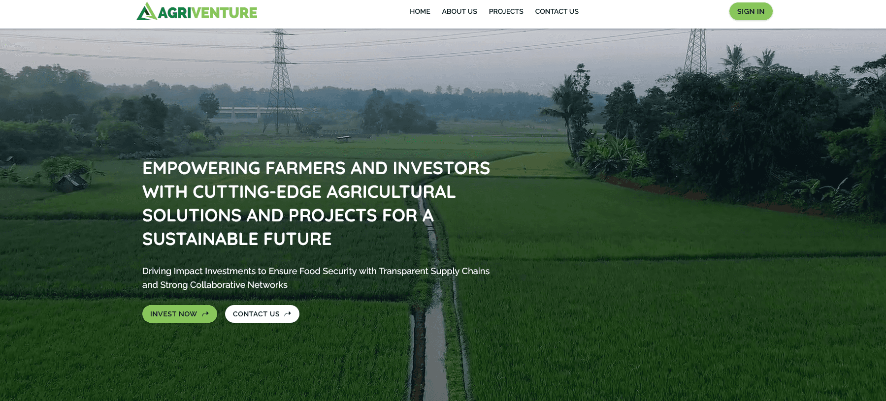 Agriventure website screenshot